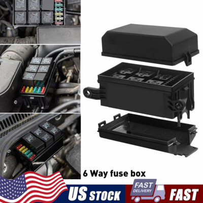 Universal Automotive Fuse Relay Holder 6-Slot Relay Box 6Relays 6 ATC/ATO Fuse