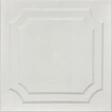 Home Decor Foam Glue-up Ceiling Tile R8W (21.12 s/f/Case) Pack of 8 Plain White