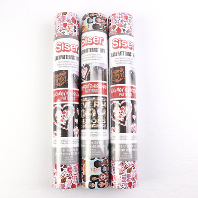 Lot of 3 Roll Siser Easy Patterns HTV Women's History Heat Transfer Vinyl Cricut