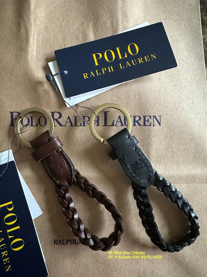 NUEVO CON ETIQUETAS Polo Ralph Lauren Poni Cuero Poni Llavero, Llavero, Llavero "TWIST" Foto 2 de 2