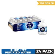 Pure Life Purified Water, 8 Fl Oz, Plastic Bottled Water, 24 Pack
