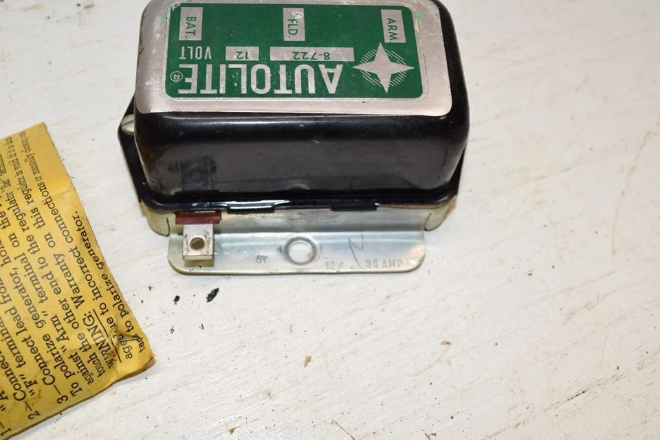 Nuevo de Lote Antiguo Auto-lite 8-722 12 voltios regulador de voltaje - 1959 Studebaker - C9 Foto 3 de 4