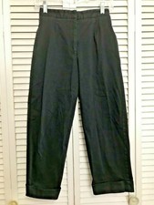 Women's Coldwater Creek-Black Cuffed Slacks Small Peitie -PreOwned D4210