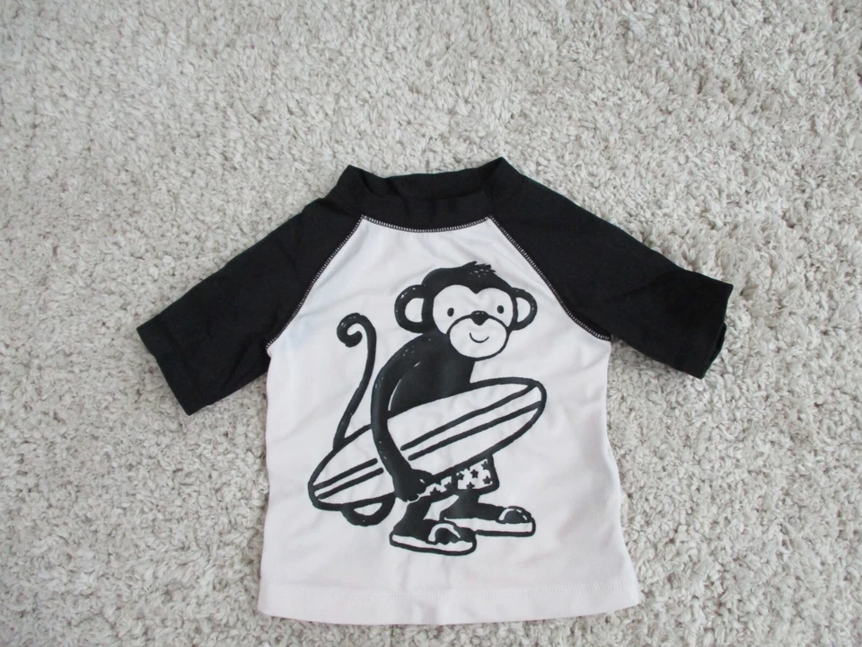 Lote 2 trajes de baño Iplay niños pequeños 12-18 Mos pañal blanco y protector contra erupciones UPF Foto 3 de 4