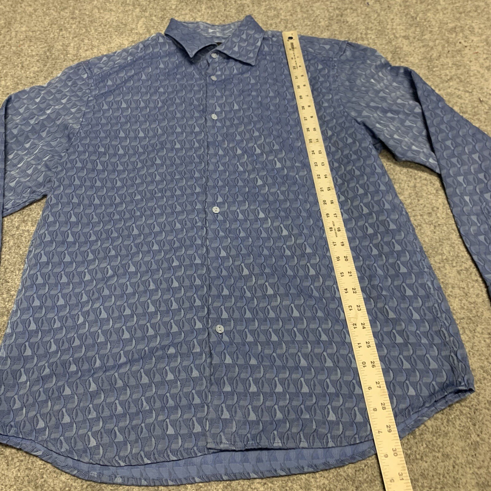 Jhane Barnes Frequency Geometric Button Shirt Men… - image 4