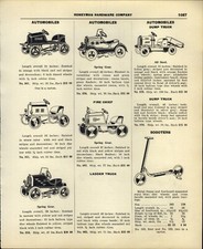 1930 PAPER AD Pedal Car Automobile Dump Truck Sidewalk Scooter Tot Walker Fire