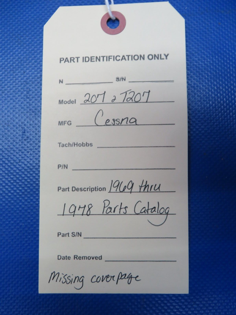 Cessna 207 & 207T 1969 thru 1978 Parts Catalog (1024-135) | eBay