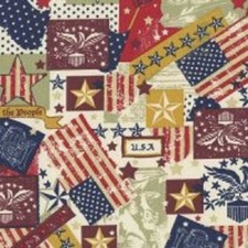 MADE IN THE USA PATRIOTIC MOSAIC Cotton Print by TC Studio BTY