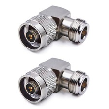 2Pack N-Type Male to N-Type Female Right Elbow 90 Degree Angle Adapter
