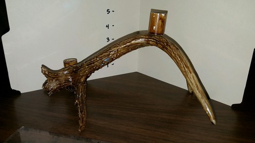 Faux Antler Taper Candle Holder Rustic Cabin Decor For Two Candles - Picture 2 of 3