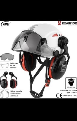 ANSI Z89.1 & EN397 zertifizierter Schutzhelm/Schutzhelm mit Gehörschutz - leicht