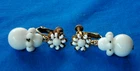VINTAGE MIRIAM HASKELL MILK GLASS DANGLE SCREW ON EARRINGS