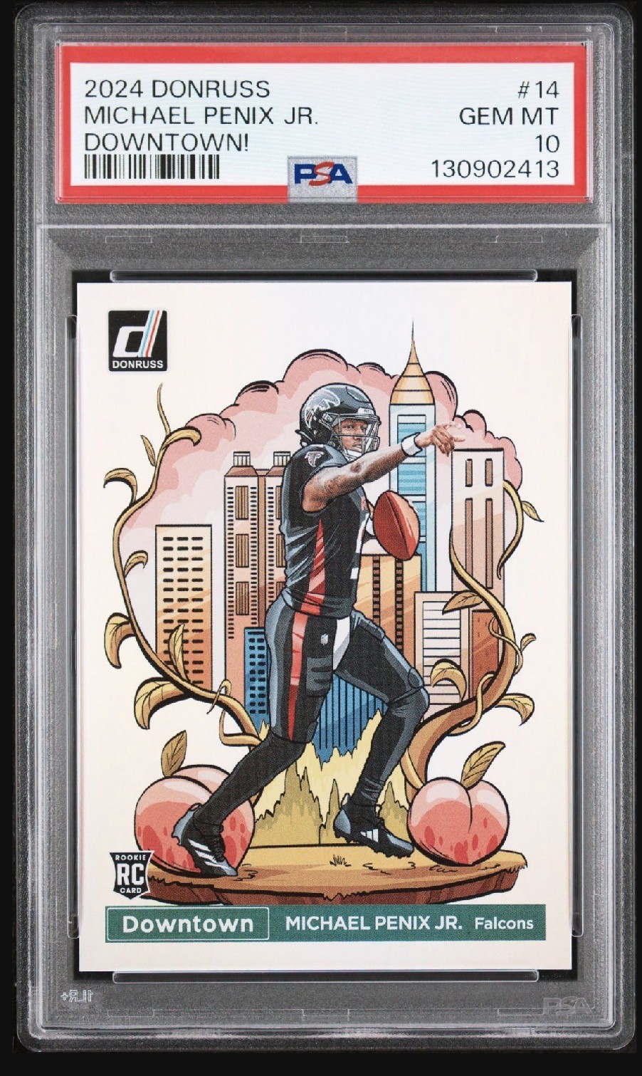 2024 Donruss Michael Penix Jr Downtown! (RC) #14 PSA 10 GM-MT Falcons