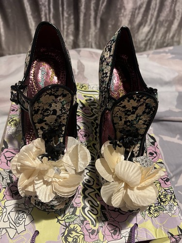 Irregular Choice Floral Perspex Heels With Hidden Panda Detail Size 7 - Picture 4 of 8