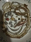 Vintage Estate Costume Jewelry Lot Retro MCM 1950s And Up Rhinestone Faux Pearl