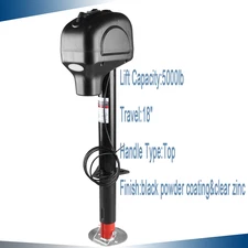 Upgraded 5000lb Electric Trailer Jack w/LED Light Capacity 18" Tongue Jack  RV