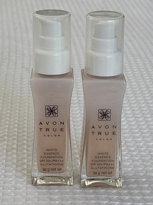 Lot Of 2 Avon True Color White Essence Liquid Foundation NATURAL SPF 50 1fl oz