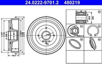 NEU - ATE 24.0222-9701.2 Bremstrommel FüR CitroËN DS Peugeot