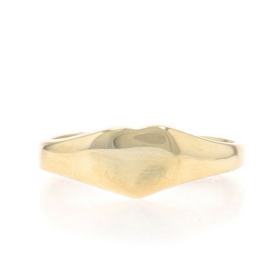 Gelbgold Liebe Herz gravierbarer Siegelring - 14k Midi Kinder