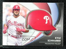 2022 Update Commemorative Batting Helmet Manufactured Relics Kyle Schwarber 0d0o