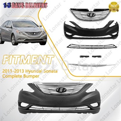 Complete Bumper Cover Grille Molding Trim Fits 2011 2012 2013 Hyundai Sonata