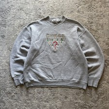 Vintage Guess Jeans Sweatshirt Mens Large Grey Embroidered Crewneck 90s USA
