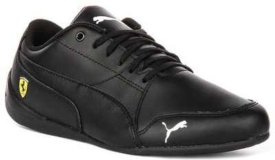 Puma Drift Cat 7 Scuderia Leder Junior Jungen Turnschuhe In Schwarz UK 3 - 6