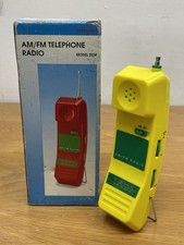 Vintage Novelty Working AM/FM Yellow Telephone Radio Model 3238 & Box
