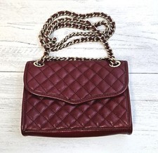 Rebecca Mincoff burgundy leather quilted Affair crossbody bag New