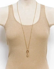 Juicy Couture Gold Plated Adjustable Charm Catcher Necklace w/Small Heart Charm