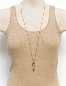 Authentic Juicy Couture Gold Plated Adjustable Charm Catcher Necklace w/Small Heart Charm