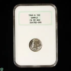 NGC Sample Holder - 1960-D Roosevelt Dime - OLD FATTY HOLDER  SAMPLE