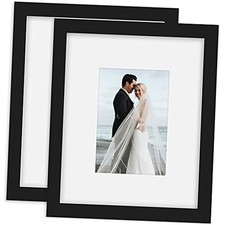 Picture Frames Nature Solid Wood 2 Pack for Wall Mounting and 8x10 Black