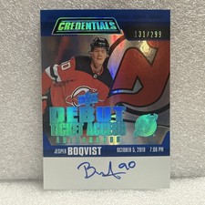2019-20 Upper Deck Credentials Debut Ticket Access Jesper Boqvist Auto /299