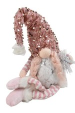 Image of Christmas Sitting Gonk With Dangling Legs Plaits Pink 21" Festive Decoration Déc