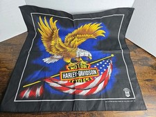 Vintage Harley-Davidson Bandana Bald Eagle USA Flag 50/50 Made in USA Motorcycle