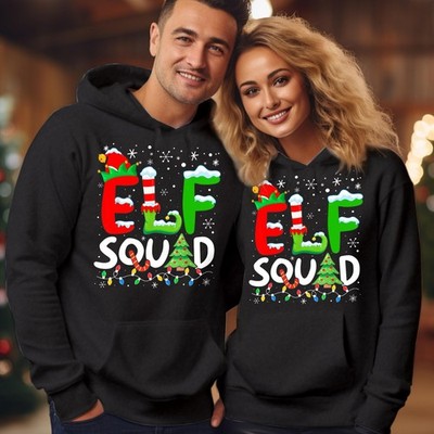 Matching Elf Squad Christmas Hoodie Set Funny Family Group Outfit Jumper H-5046