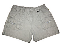 Columbia PFG Men's Olive Green Cargo Shorts XL Cotton Elastic Waist Fishing 38X6