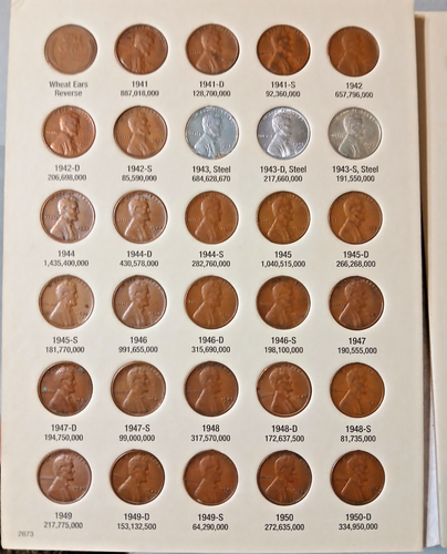 Nice Lincoln Cent Complete Collection  1941 -1974 In H.E. Harris Album - Picture 10 of 13