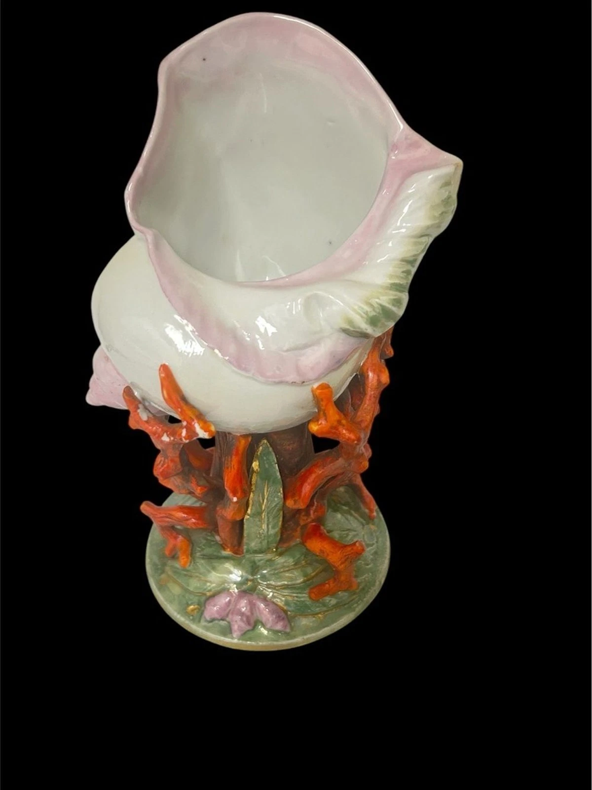 Vintage Shell and Coral Ceramic Vase/Spill Vase