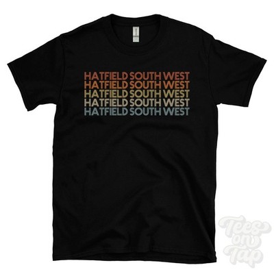 Hatfield South West REPEATED RETRO STYLE T-SHIRT Herren & Damen UK Ortsname