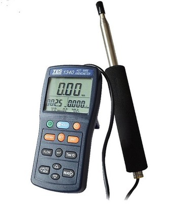 TES-1340 Digital Anemometer Air Wind Flow Meter Tester,Hot-Wire Anemometer Kd *q