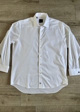 David Donahue French Cuff Self Stripe Tuxedo Dress Shirt Classic Fit 16.5 32/33
