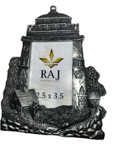 Metal Lighthouse Photo Picture Frame RAJ Collection -  Easel Back Pre owned EUC