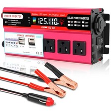 1000W Peak Power Inverter, Car Inverter with 3 AC, 3 USB,1 Type-c Port Magenta