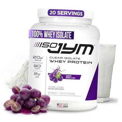 Iso JYM Grape, 90 Calories, 100% Whey Protein Isolate, Zero Fat, Grape Candy