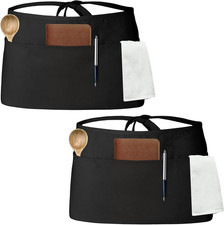 Server Aprons with 3 Pockets, Waitress Waiter Waist Apron for Women Men Restaura