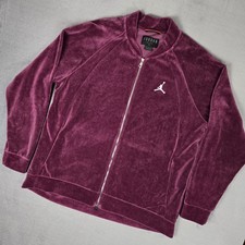 Nike Air Jordan Track Jacket Mens 2XL Purple Jumpman Velour Full Zip AH2357-609