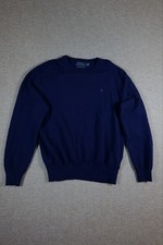 Polo Ralph Lauren Men Washable Merino Wool Crewneck Jumper Blue Size M