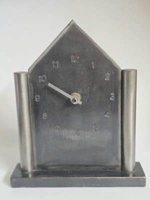 1990 Jon Sarriugarte Metal Form and Reform Desk Clock RARE Missing Minute Hand 